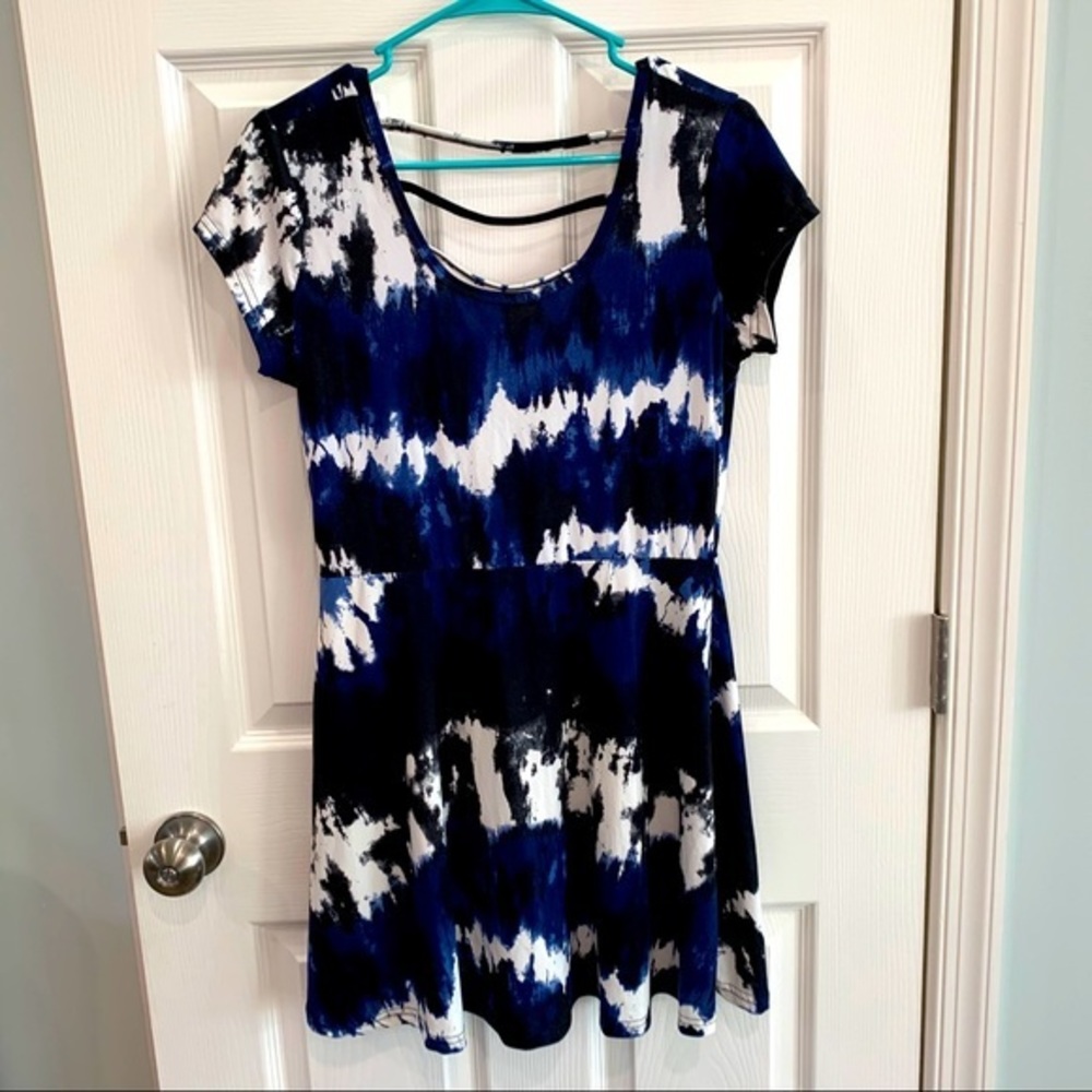 Bobbie Brooks dress black‎ blue & white size small